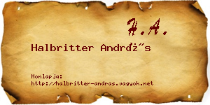 Halbritter András névjegykártya